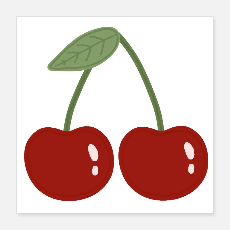 Zwillingskirsche Illustration Poster 40x40 cm