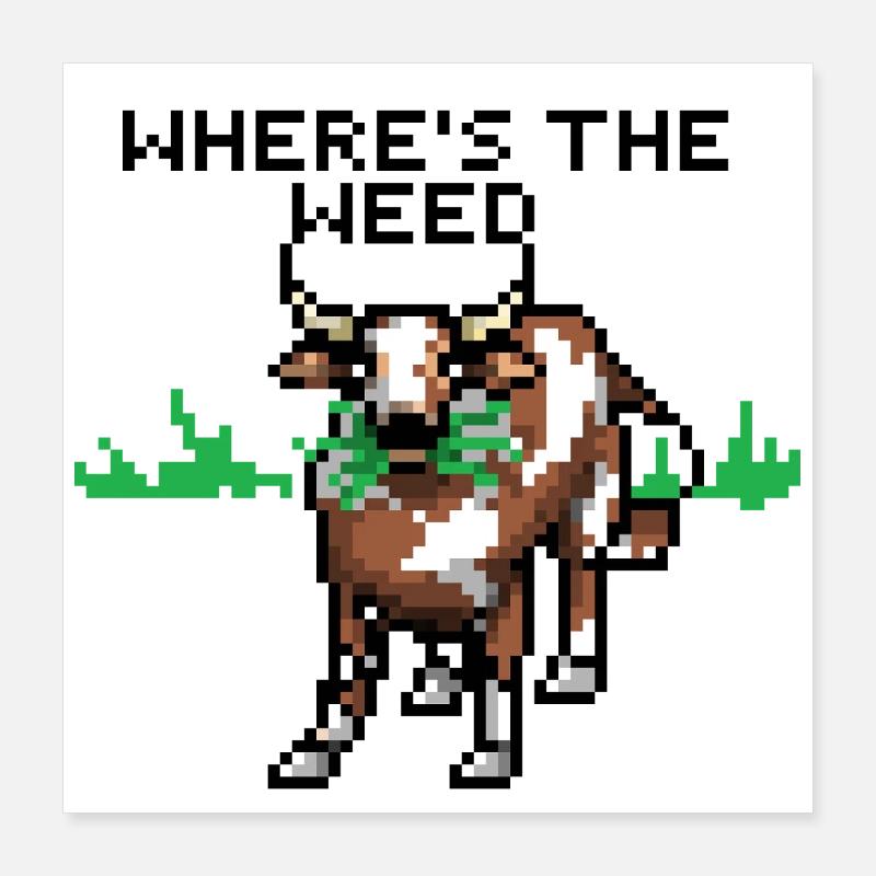 Vache pixelart Poster 40 x 40 cm