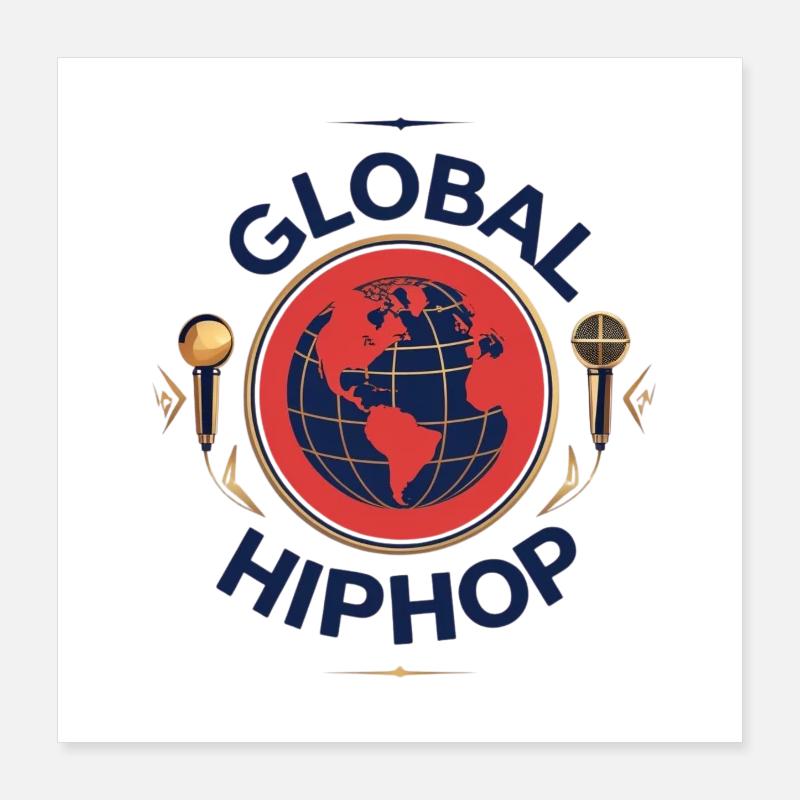 Microfoni a globo HipHop globali Poster 40x40 cm