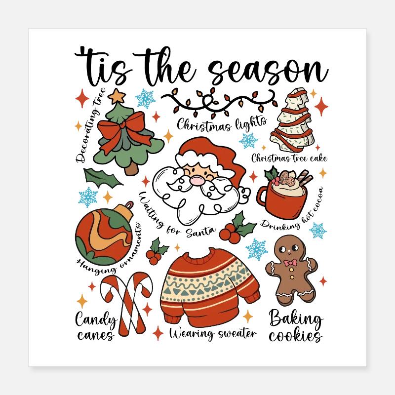 Hyggelig jule Doodle Parade Poster 40x40 cm