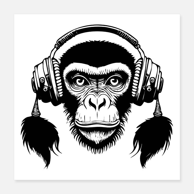 Chemise analogique Monkey Head Tape Loop Edition Poster 40 x 40 cm