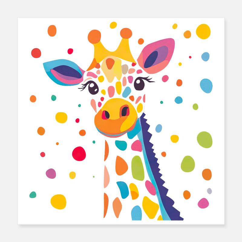 Confettis de couleur girafe royale Poster 40 x 40 cm
