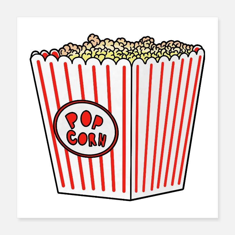 Popcorn Stripe Burst Bucket Retro Poster 16" x 16" (40x40 cm)