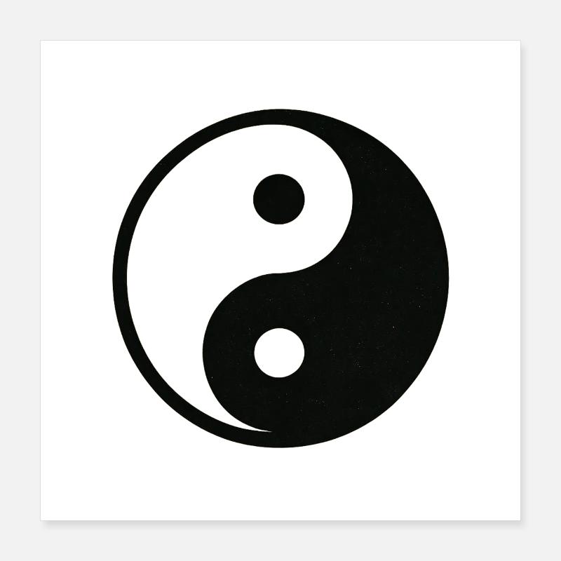 YinYang Silhouette Poster 40 x 40 cm