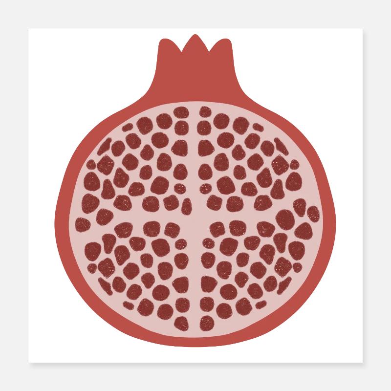 Pomegranate Half Poster 16" x 16" (40x40 cm)