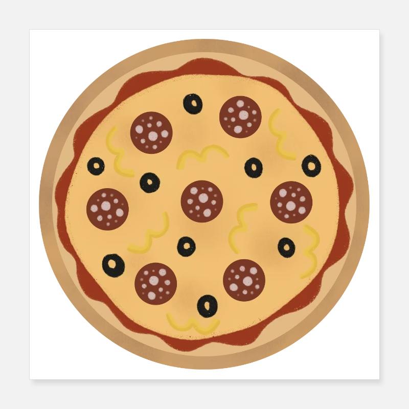 Peperoni-Pizza Poster 40x40 cm
