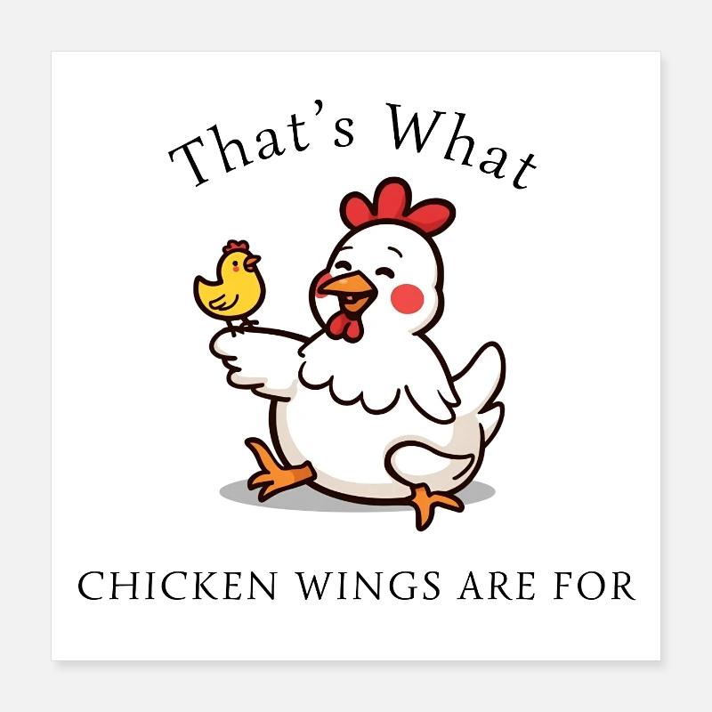 Mama Hen & Chick – C’est à ça que servent les ailes Poster 40 x 40 cm