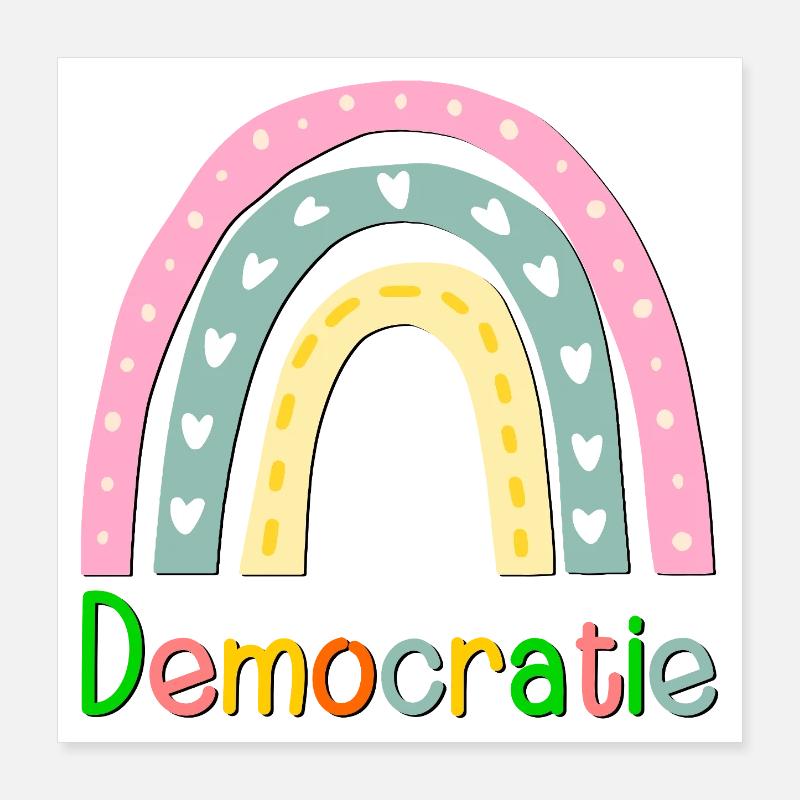 Democrazia arcobaleno Poster 40x40 cm