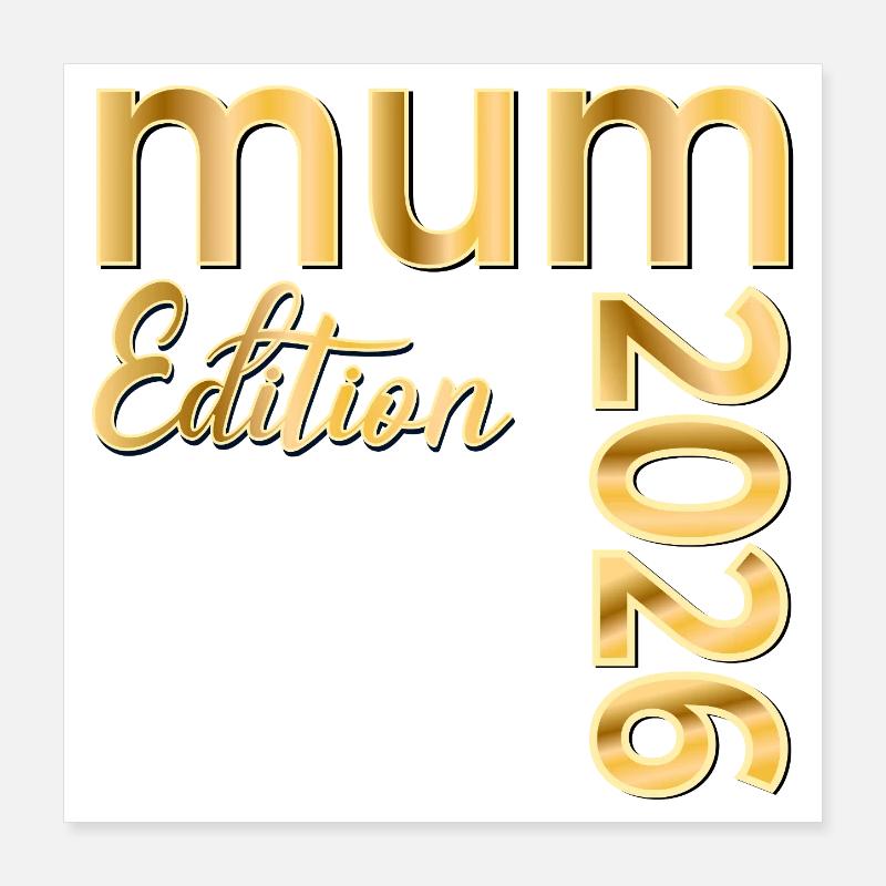 Annonce bébé 2026 Maman britannique Poster 40 x 40 cm