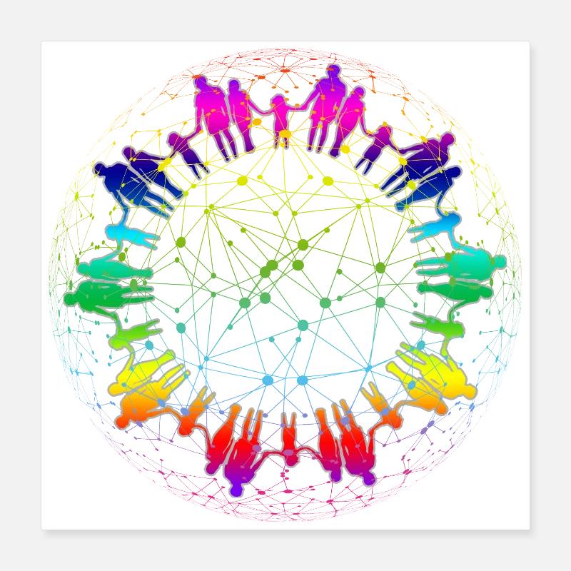 Rainbow Net de la communauté Poster 40 x 40 cm