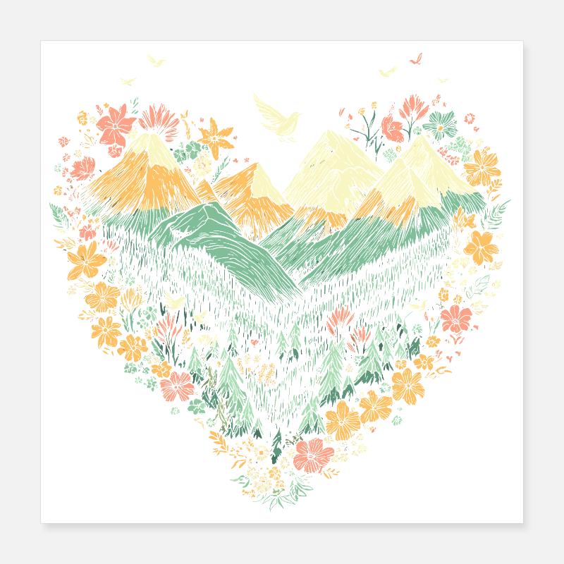 camping herz Poster 40x40 cm