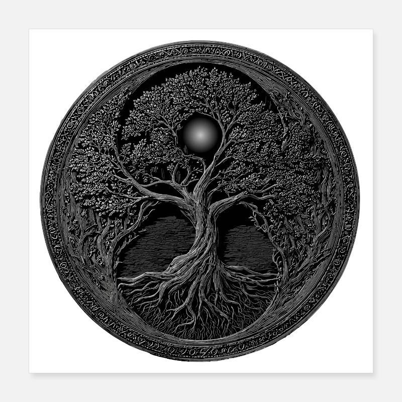 Wikinger Medaille walhalla Poster 40x40 cm