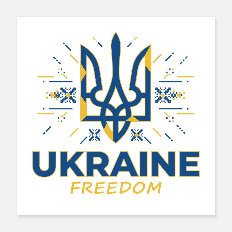 Emblème du Trident de la Liberté de l’Ukraine Poster 40 x 40 cm