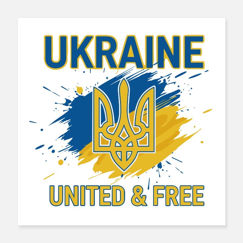 Ukraine Unity and Freedom Poster 16" x 16" (40x40 cm)