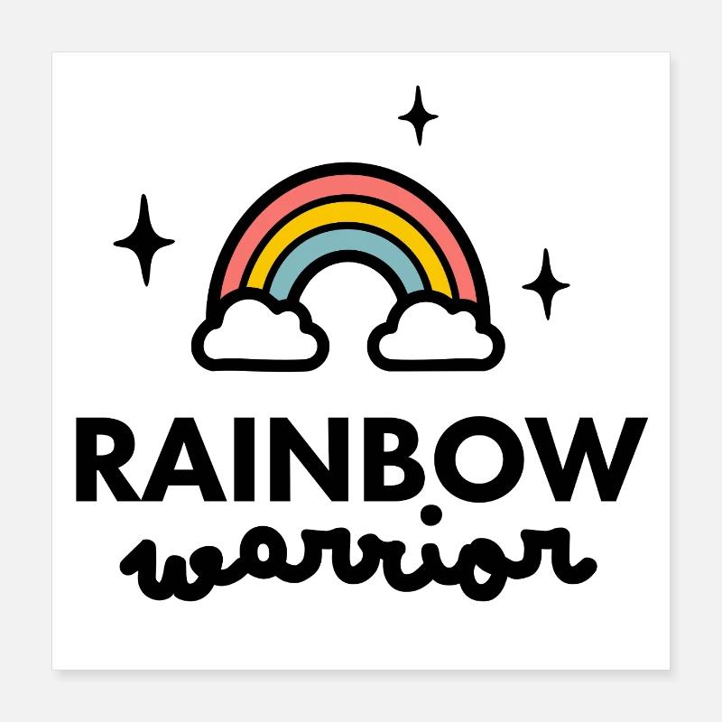 Regenbogen-Krieger-Logo Poster 40x40 cm