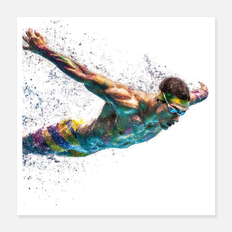 Peinture Tourbillon Float Splash Poster 40 x 40 cm