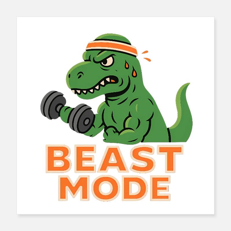 Mode de musculation Dino Poster 40 x 40 cm
