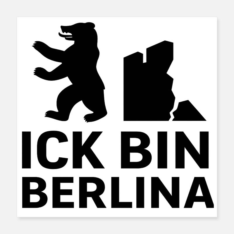 Ick bin Berlina | L’Ours de Berlin et le Mur Poster 40 x 40 cm