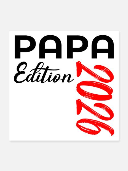PAPA 2026 BABY VERKÜNDEN - Poster 40x40 cm - Weiß