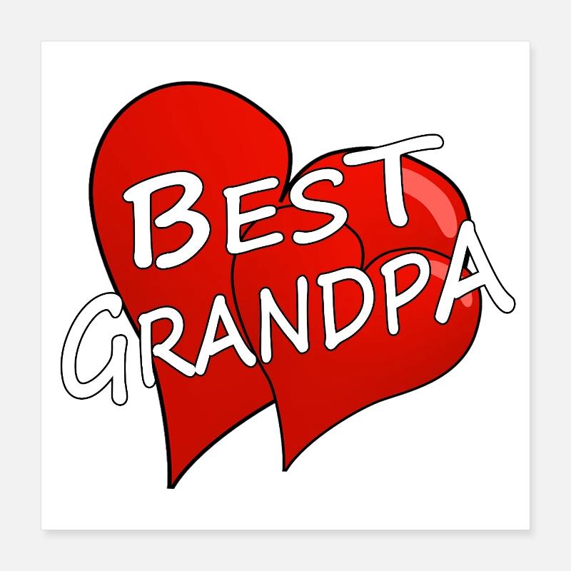 BEST GRANDPA Poster 40x40 cm