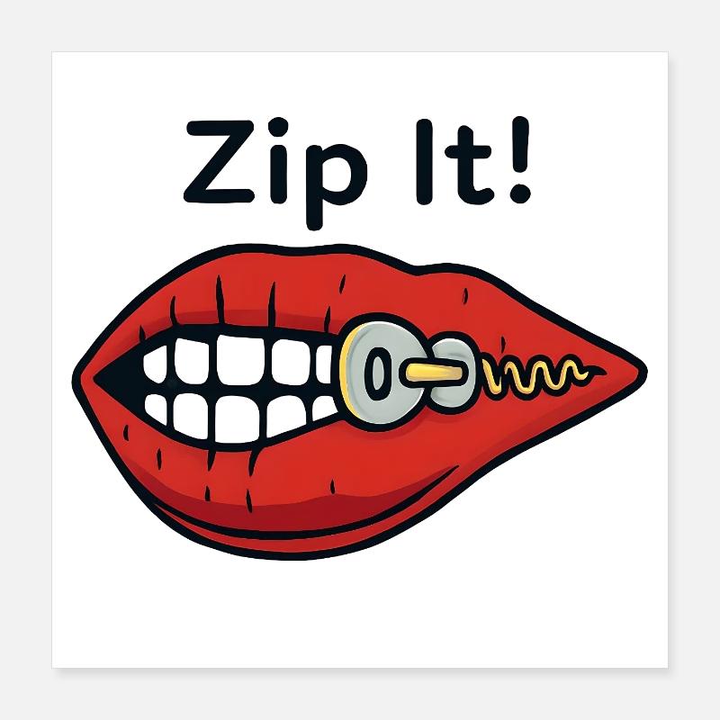 Fermeture éclair lèvres Zip It Poster 40 x 40 cm