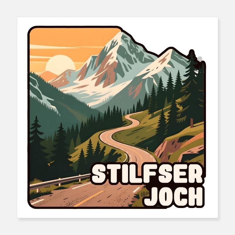 Stilfser Joch Poster 40x40 cm