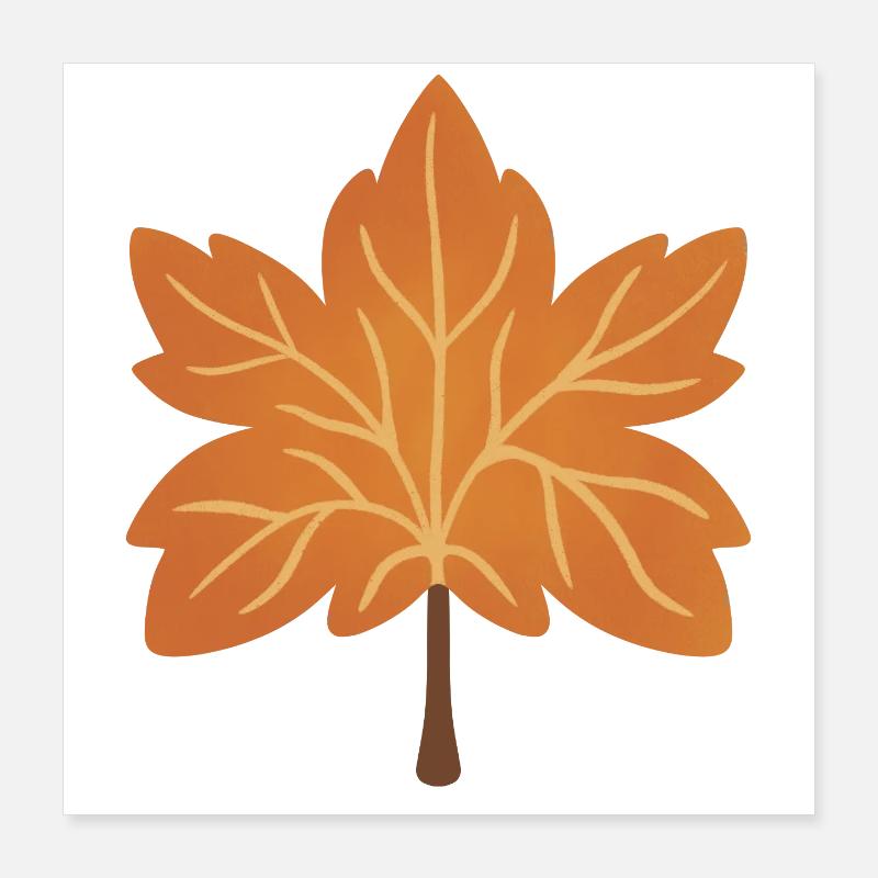 Silhouette de feuille d’érable d’automne Poster 40 x 40 cm
