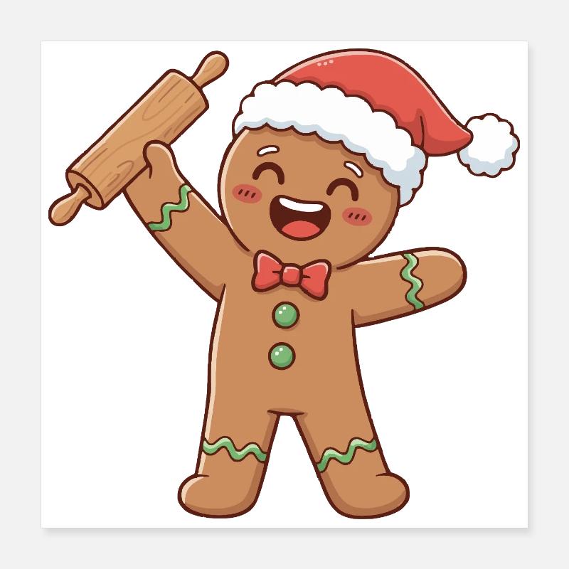 Pâtisserie de Noël Art Baker - Poster 40 x 40 cm - blanc