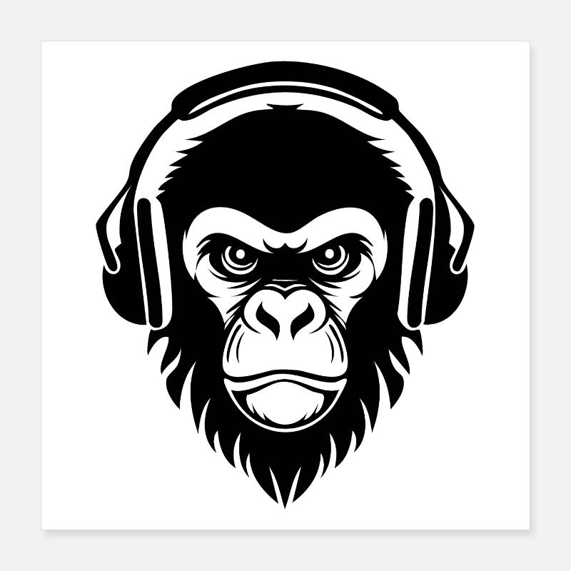 Chemise Masquée Underground Beat Monkey Head Poster 40 x 40 cm