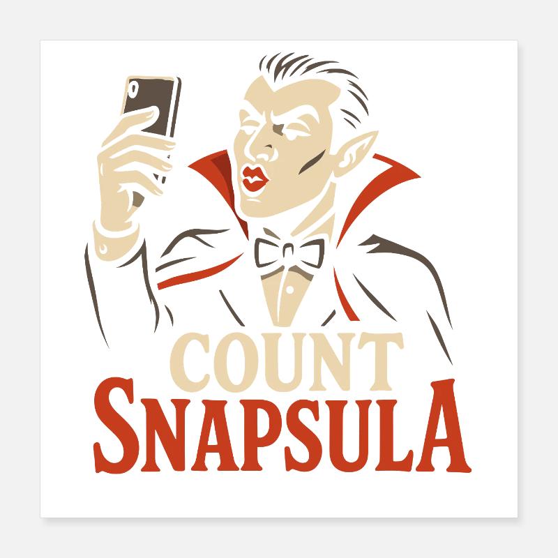 Comte Snapsula – Humour drôle de vampire d’Halloween Poster 40 x 40 cm