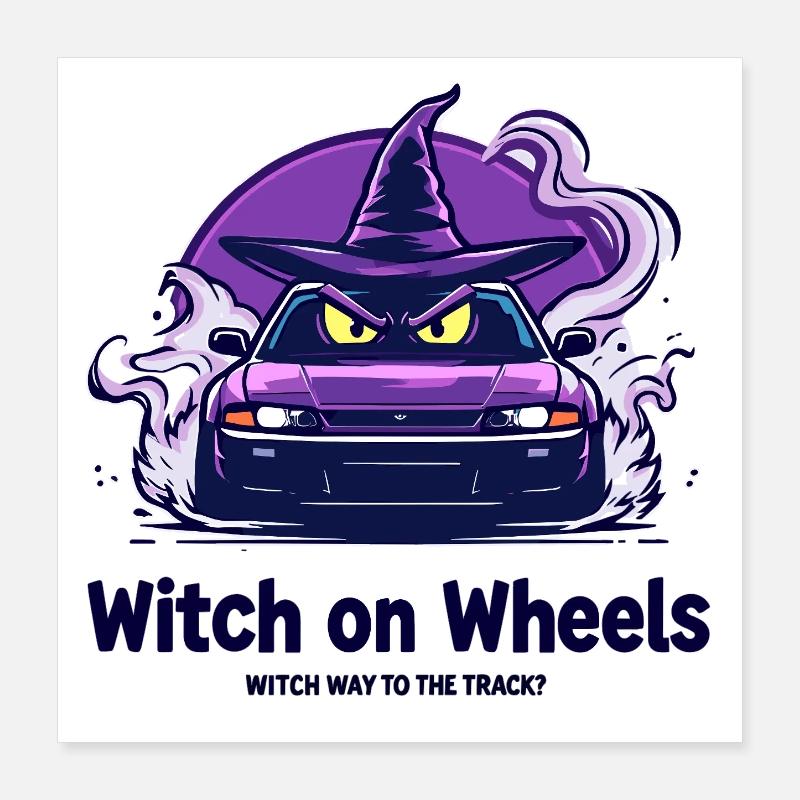 Logo de la sorcière sur roues Poster 40 x 40 cm