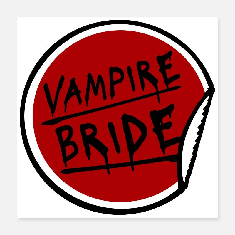 Vampire Bride Stickers Halloween Bachelor Bride Wedding Poster 16" x 16" (40x40 cm)