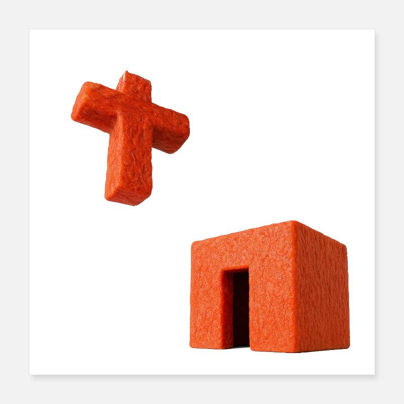 Kruzifix Kaaba Poster 40x40 cm