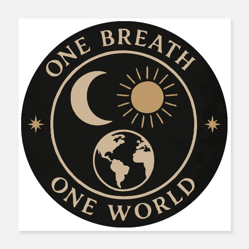 Une respiration, un monde – Pleine conscience et équilibre Poster 40 x 40 cm