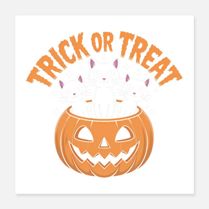 Süßes oder Saures Katzen - Lustige Katze T-Shirt Poster 40x40 cm