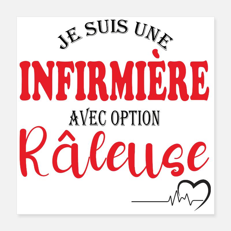 Cadeau pour une infirmière avec option râleuse Poster 40 x 40 cm