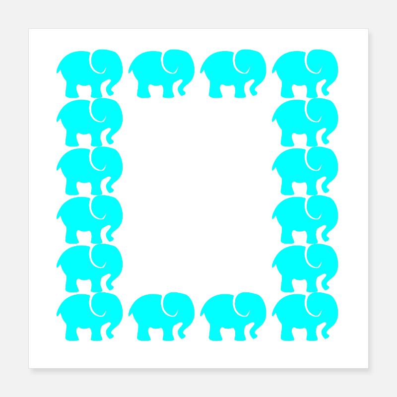 Éléphant Poster 40 x 40 cm