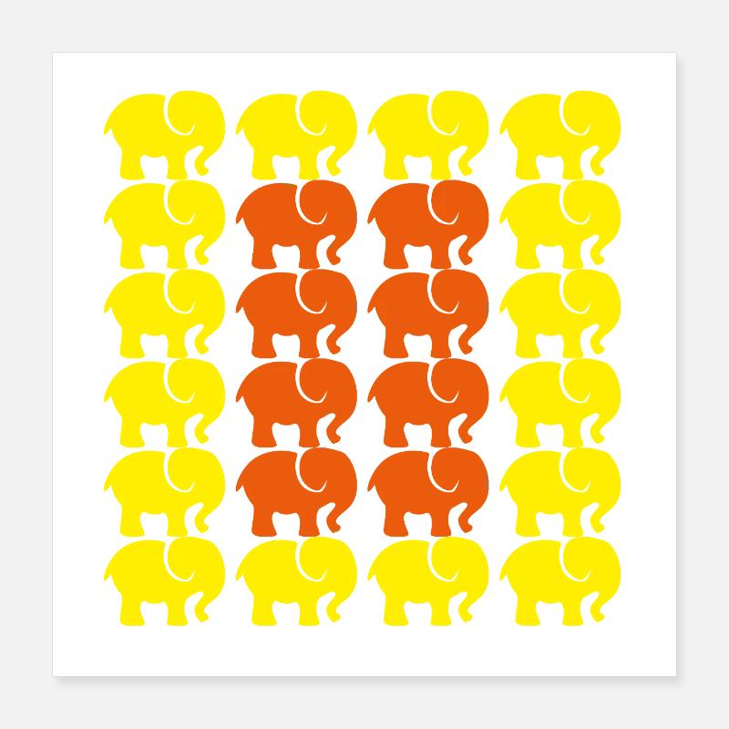 Éléphant Poster 40 x 40 cm