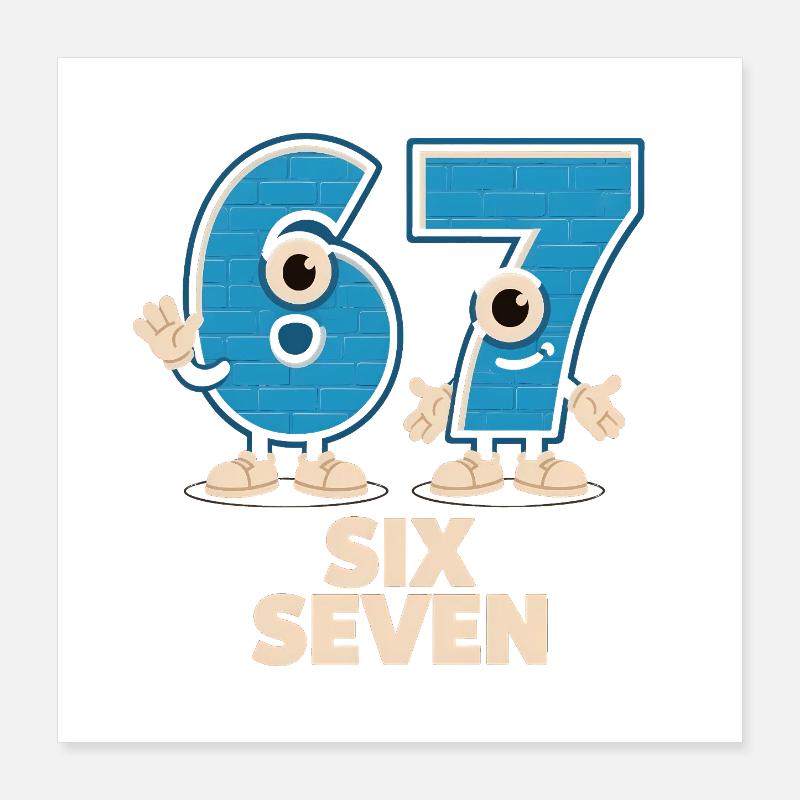 6 7 Sechs Sieben Meme – Aura Points Kids Gaming Poster 40x40 cm