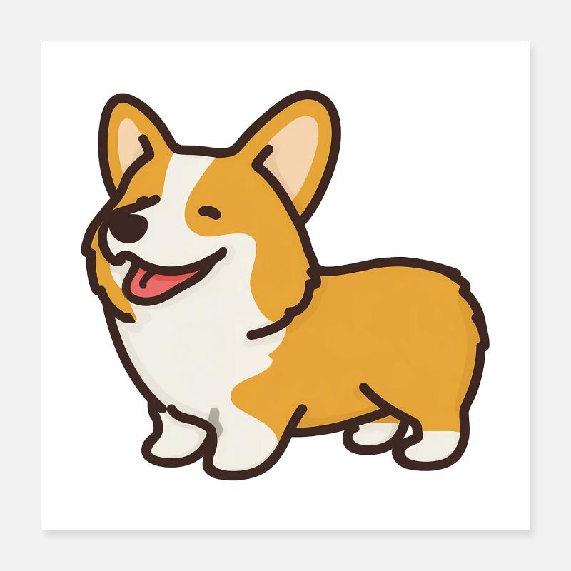 corgi Poster 40 x 40 cm