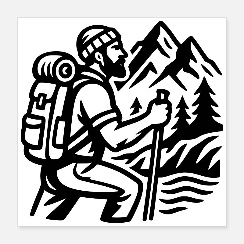 Randonneur Poster 40 x 40 cm