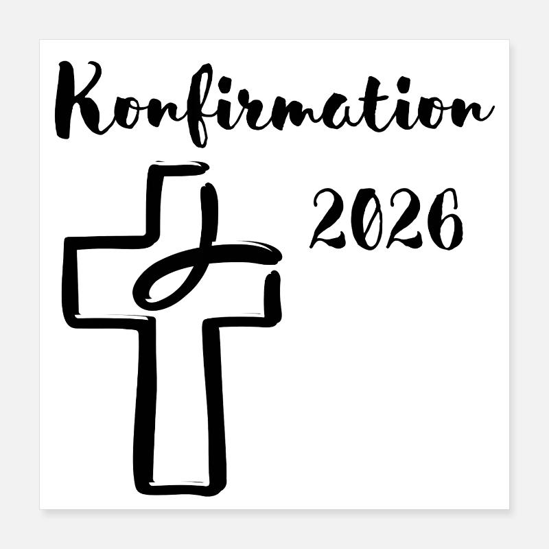 Confirmation 2026 Plongeon du poisson dans la croix Poster 40 x 40 cm