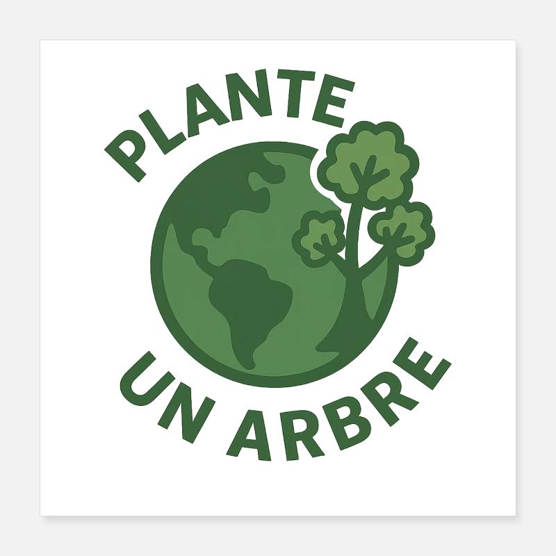 Planète Un Arbre Éco Design Poster 40 x 40 cm