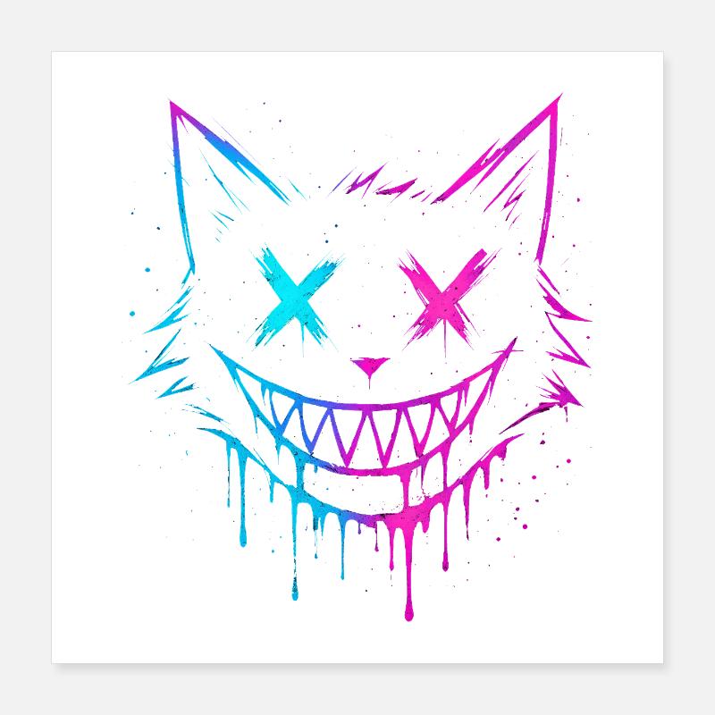 Katzen-Splash Poster 40x40 cm