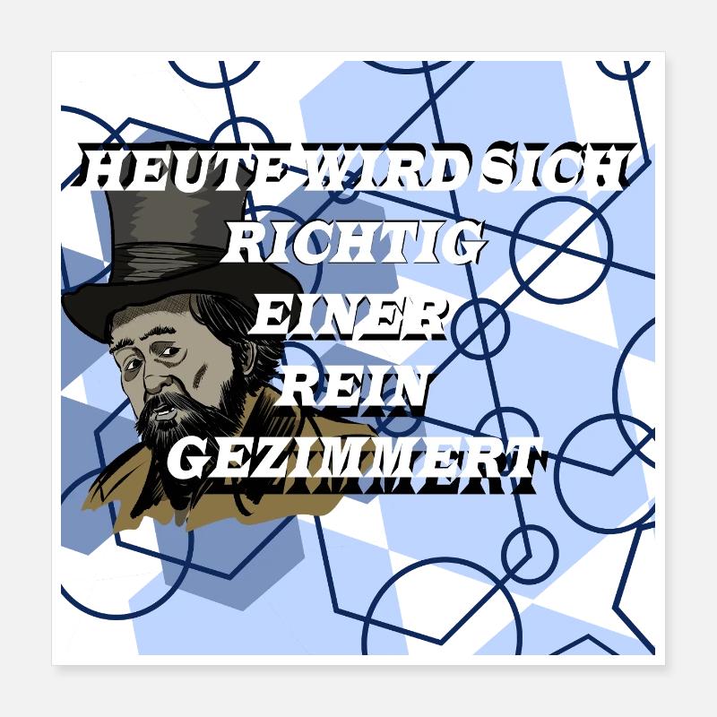 Historical Man in Geometry Pattern Poster 16" x 16" (40x40 cm)