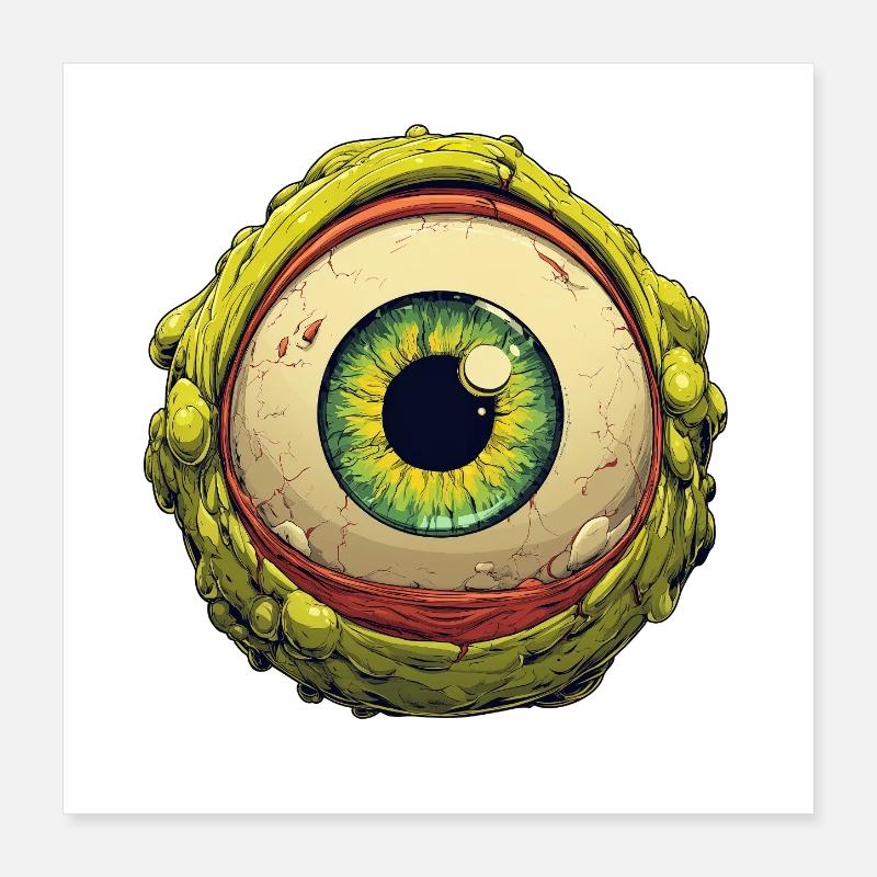 Oeil extraterrestre Orbe Regard verdoyant Poster 40 x 40 cm