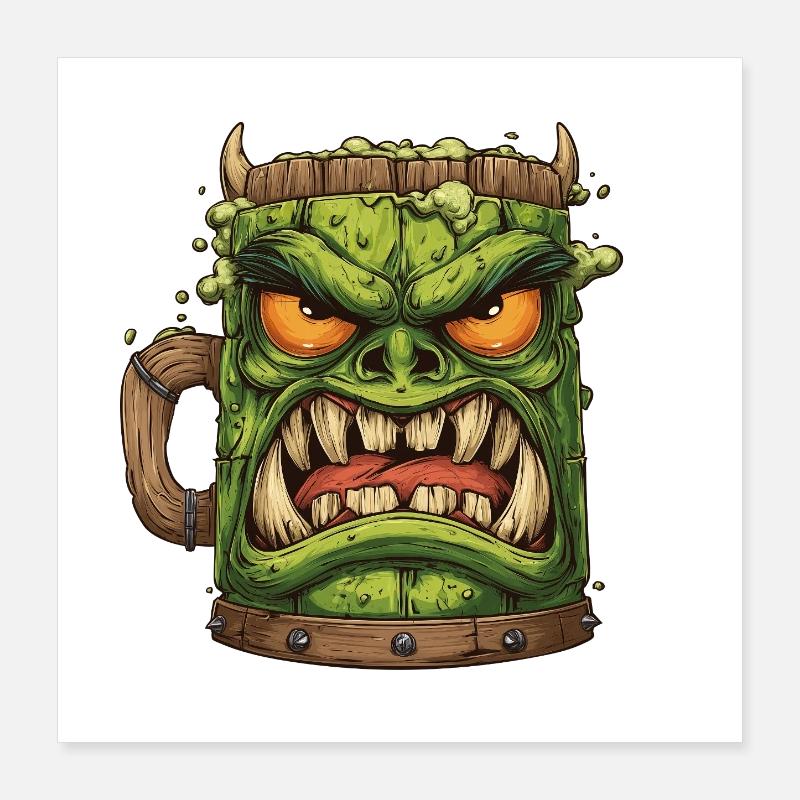 Mug Gobelin vert féroce Poster 40 x 40 cm