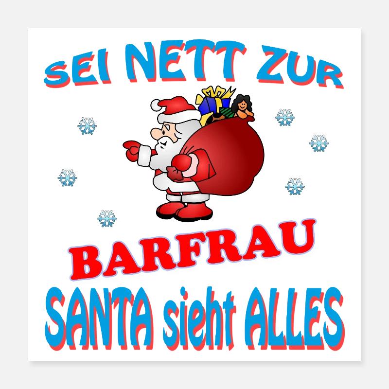 PÈRE NOËL BARMAID Poster 40 x 40 cm