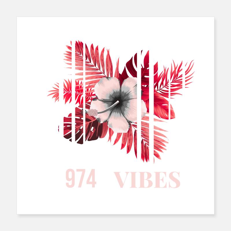 Vibes Tropiques 974 Poster 40x40 cm