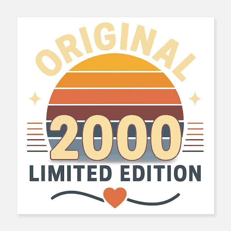 Sunset Original 2000 Edition Limitée Né en 2000  Poster 40 x 40 cm